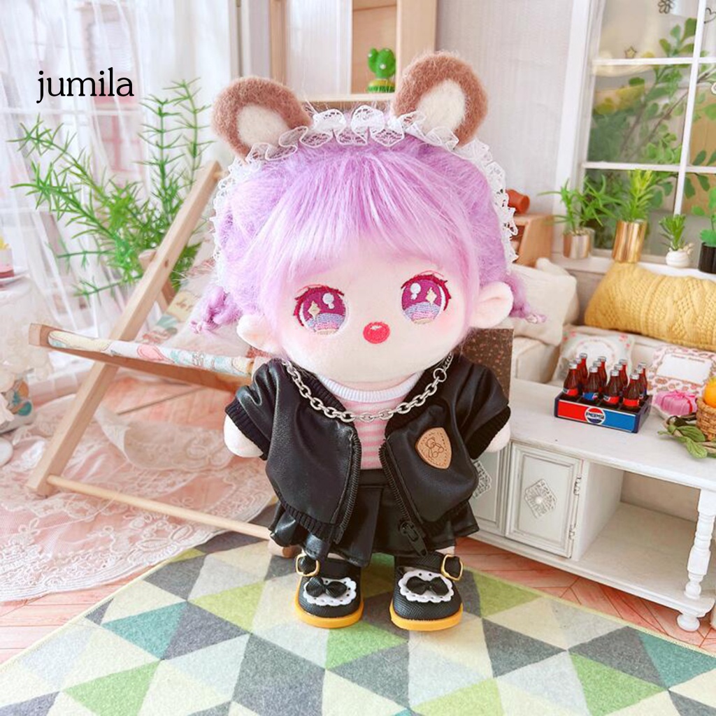 [JU] Áo Khoác Nhẹ Giải Trí Hai Mặt Có Sẵn Mũ Tròn Trang Trí Búp Bê