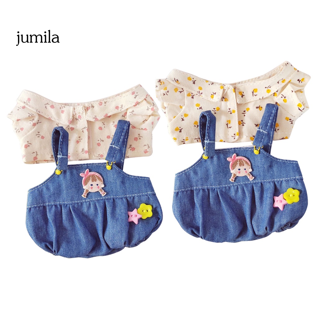 Bộ 2 Món Áo Sơ Mi + Quần Yếm In Họa Tiết Hoa Dễ Thương Thời Trang Cho Bé Gái