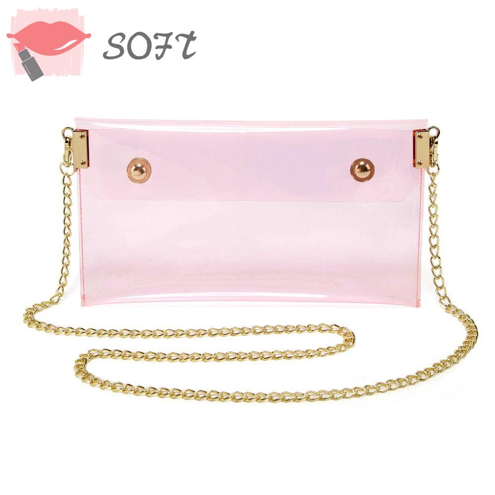 Túi Đeo Chéo Da PU Mềm Trong Suốt Dễ Thương Cho Nữ