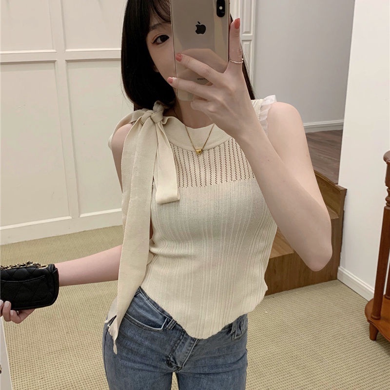 Áo Hai Dây Thắt Nơ Quyến Rũ Thời Trang Hè Cho Nữ