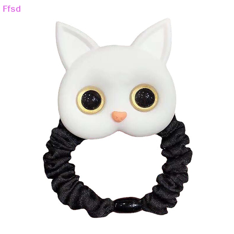 Dây Buộc Tóc Cao Su Co Giãn Hình Mèo Dễ Thương Sáng Tạo Phong Cách Hàn Quốc Cho Nữ