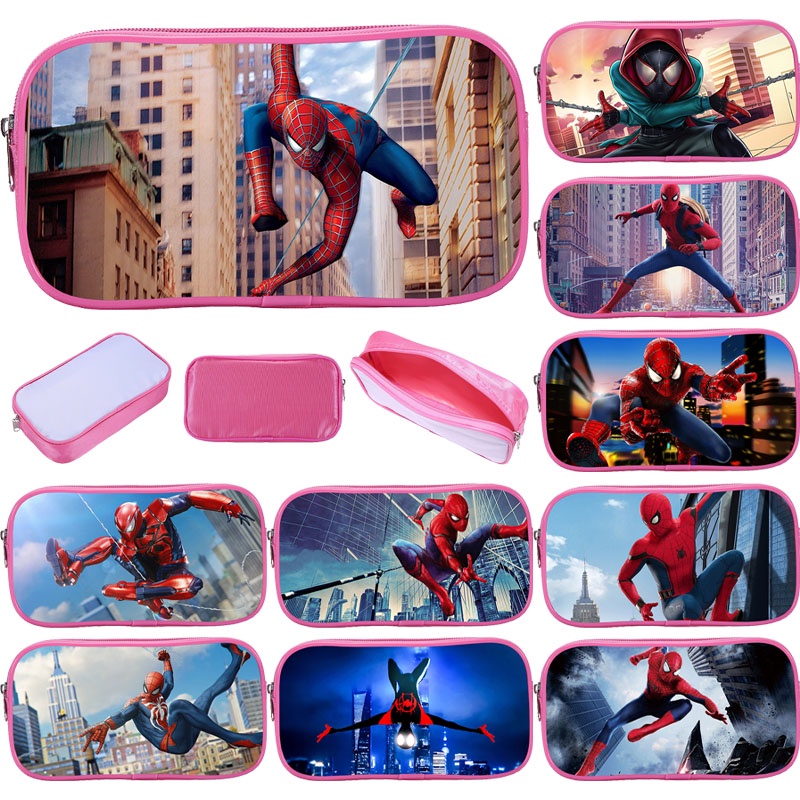 Hộp Đựng Bút Hình Người Nhện / Người Nhện Màu Hồng Dễ Thương Cho Học Sinh Ốp