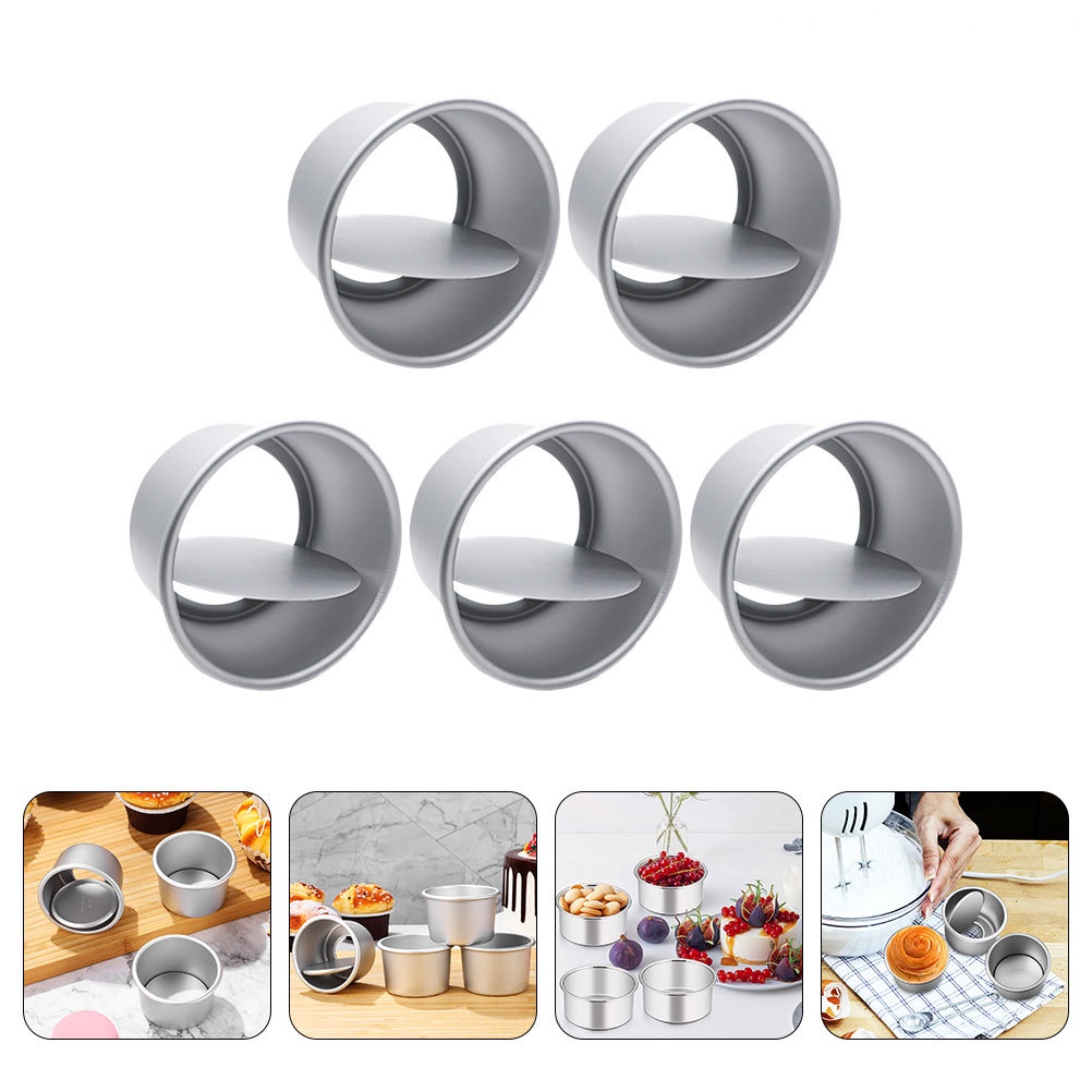 Bộ 5 Khuôn Làm Bánh Cupcake Bằng Kim Loại Chất Lượng Cao