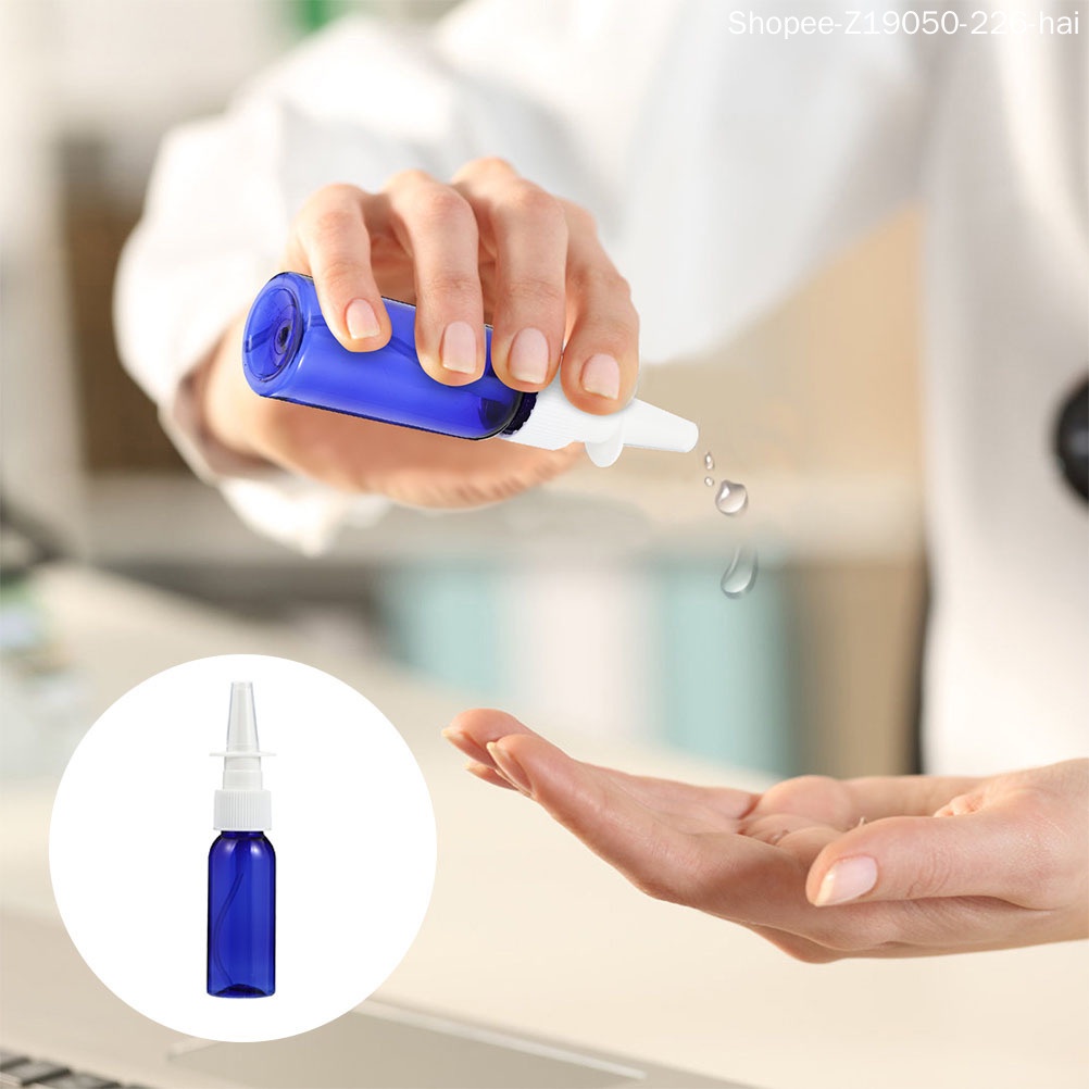 Bộ 6 Bình Xịt Phun Sương 12.5X2.5CM Bằng Nhựa Hình Tròn Màu Xanh Dương