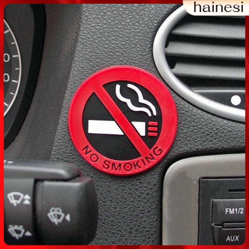 Set 10 Miếng Dán Tự Dính Bền Bỉ In Hình Biển Báo No Logo Cho Xe Hơi