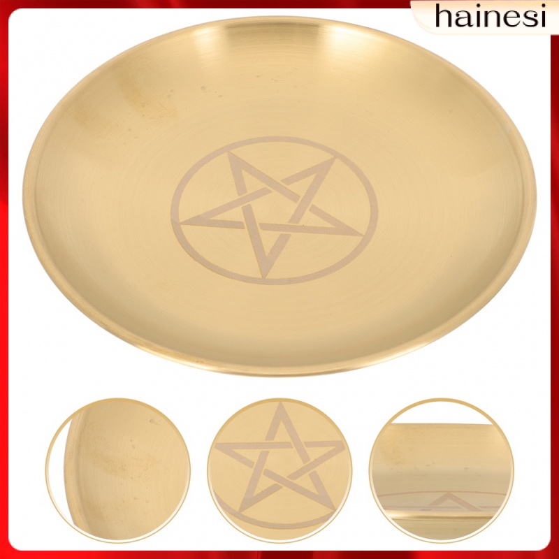 Home Decoration Jewelry Tray Décor Pentagram Metal Saucer Wicca Plate Candle Decorate Candlestick