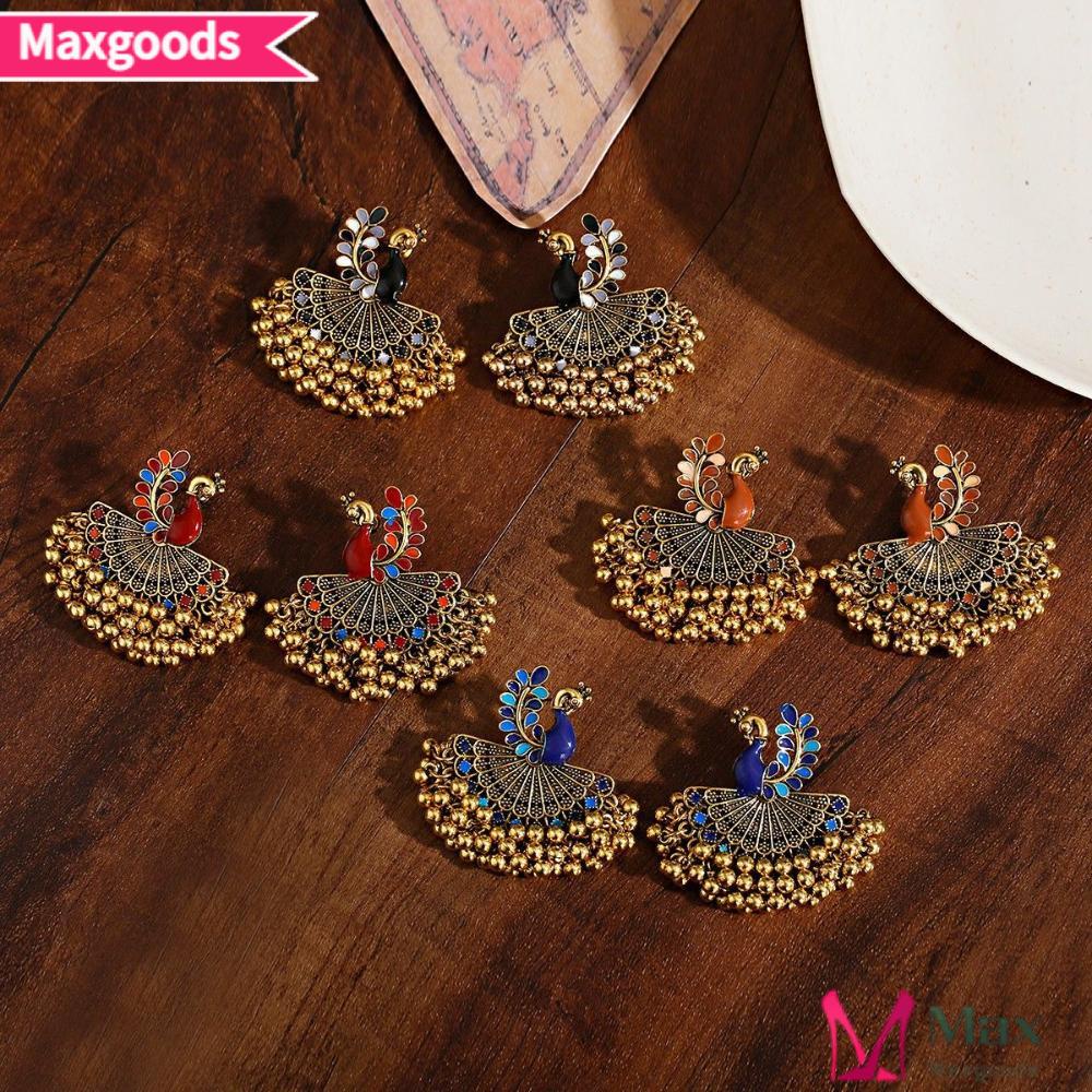 Khuyên Tai Tua Rua Hạt Oxid Hóa Trang Truyền Thống Cổ Điển