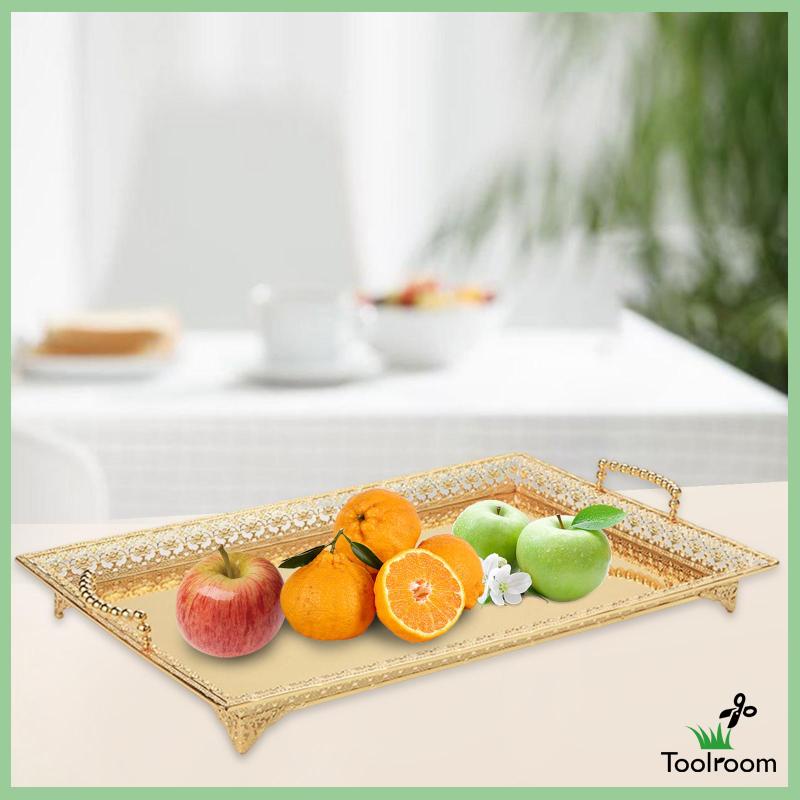 Khay Sắt Đựng Thức Ăn Có Tay Cầm Phong Cách Retro Thanh Lịch