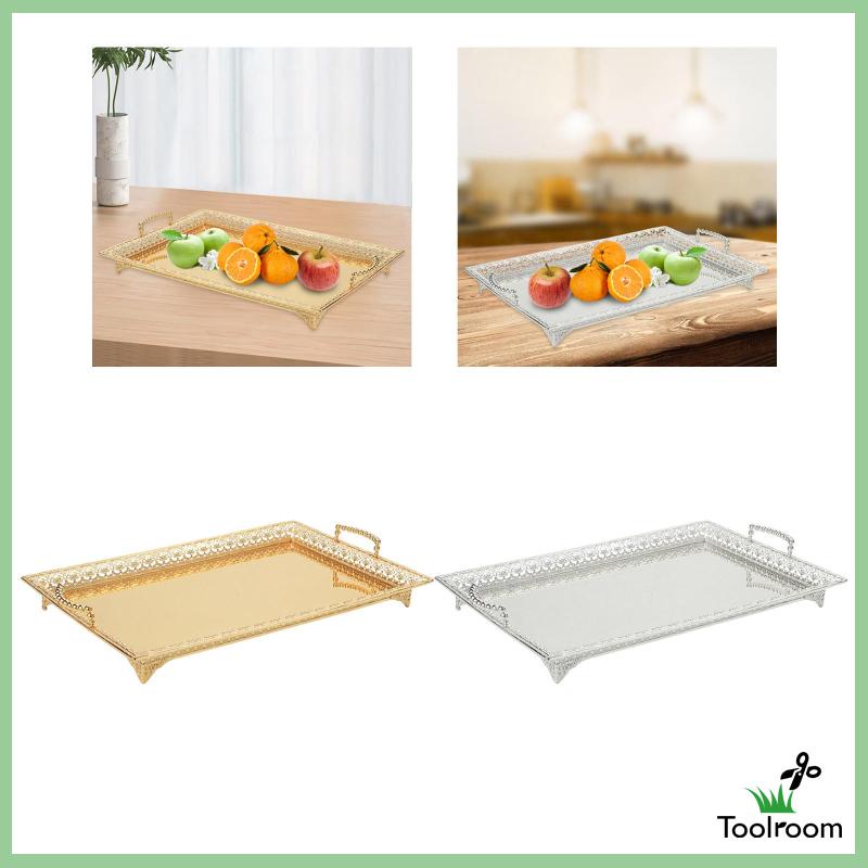 Khay Sắt Đựng Thức Ăn Có Tay Cầm Phong Cách Retro Thanh Lịch