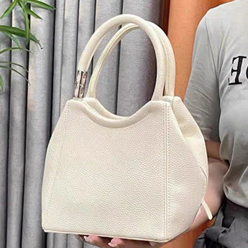 Ielgy Túi Xách bucket Cỡ Lớn Màu Trơn Kiểu retro Cao Cấp Cho Nữ