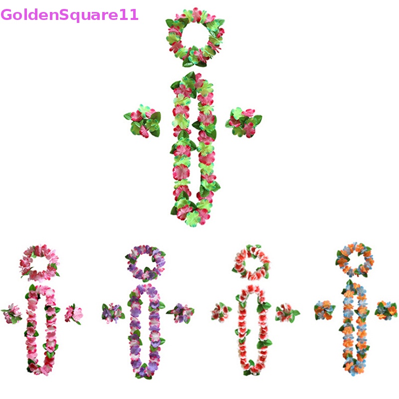 Set 4 Vòng Hoa Hawaiian Tự Làm Vòng Cổ Trang Trí Tiệc