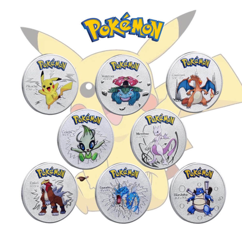 Đồng Xu Kỉ Niệm Mạ Vàng In Hình Pokemon Pikachu Đáng Yêu Cho Bé
