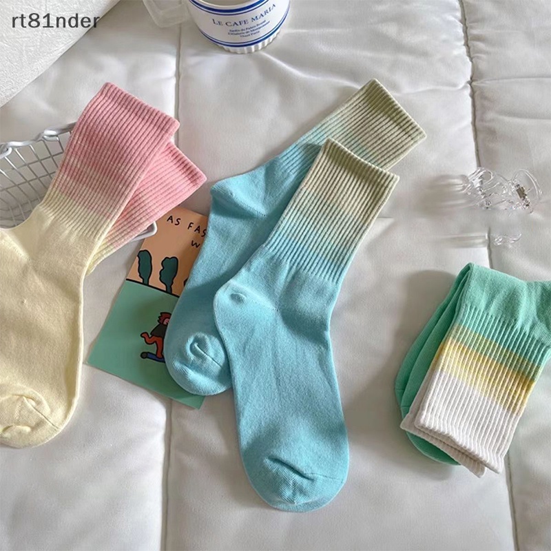 Rt 1 Đôi Vớ Cotton Cổ Vừa Màu Kẹo Đơn Giản Thời Trang Xuân Thu
