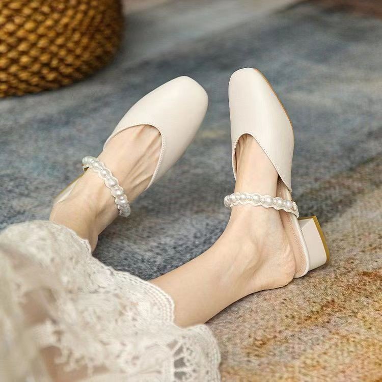 Dép Cao Gót Đính Hạt Thời Trang Mùa Hè Hàn Quốc Cho Nữ