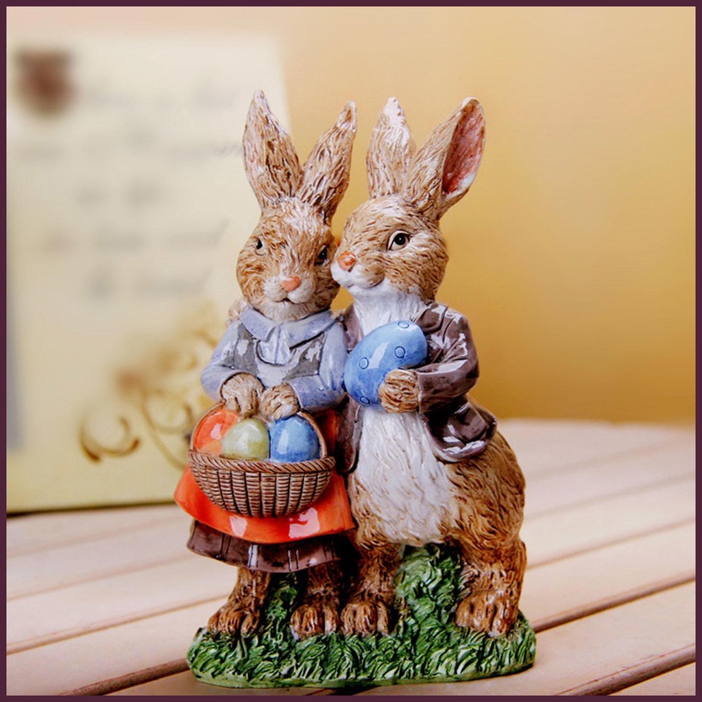 Tượng Hình Thỏ Phục Sinh Nhỏ Xinh Để Bàn Trang Trí