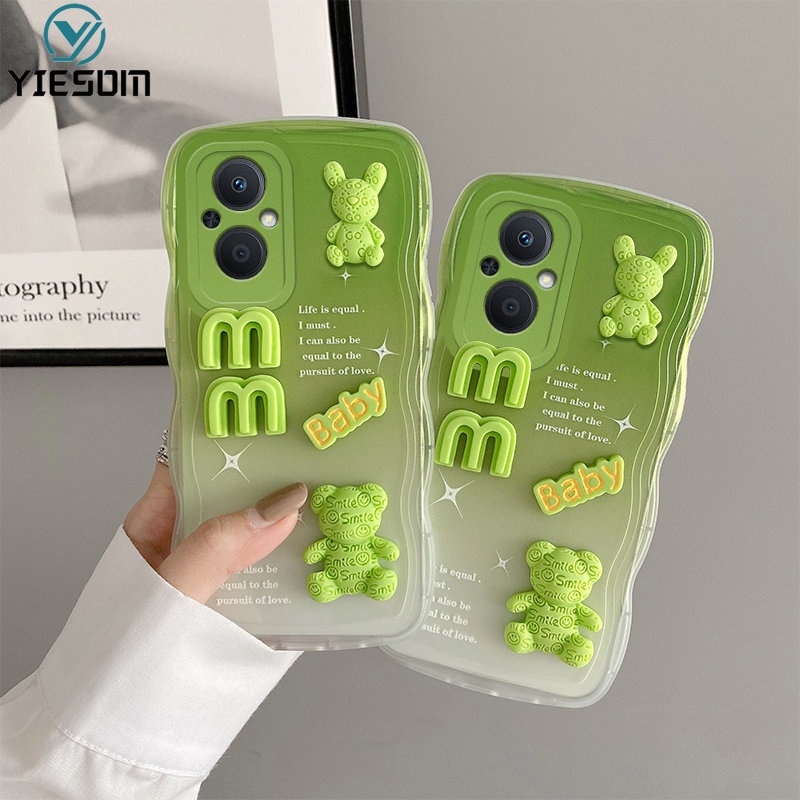 Ốp Điện Thoại Silicon Mềm Hình Gấu Thỏ Màu Gradient 3D Cho OPPO Reno 8Z 7Z 5G 8 7 6 5 5F 4F 4 4G