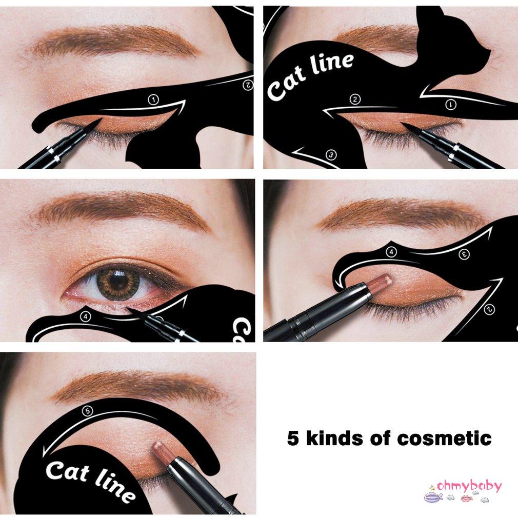 [InStock] Phụ nữ thời trang Cat Line Trang điểm mắt Bút kẻ Giấy nến độc đáo Mẫu Dụng cụ Bộ dụng cho [Z/11]