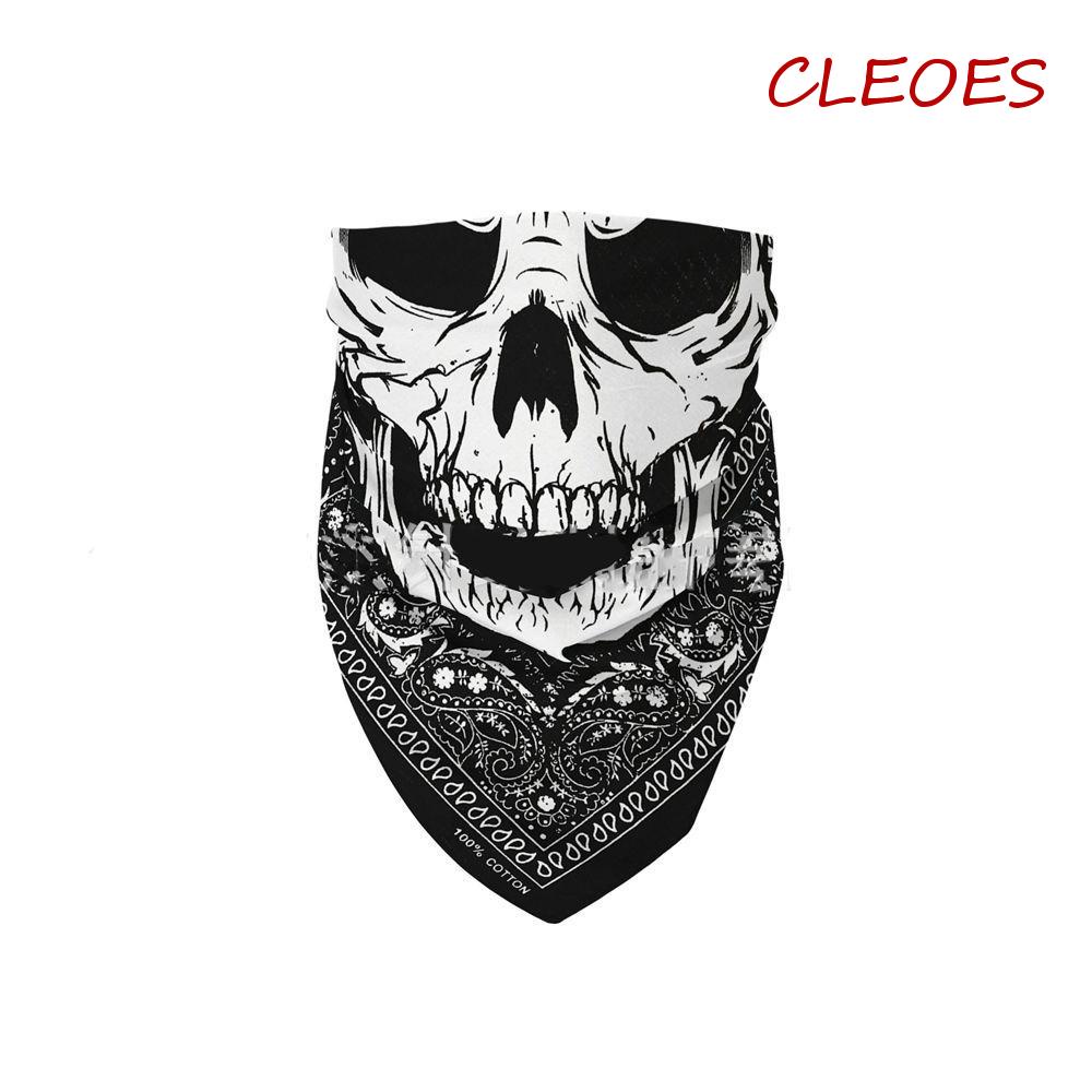 Băng Đô Bandana Vải Cotton Không Đường May Hình Đầu Lâu Phong Cách Hip Hop