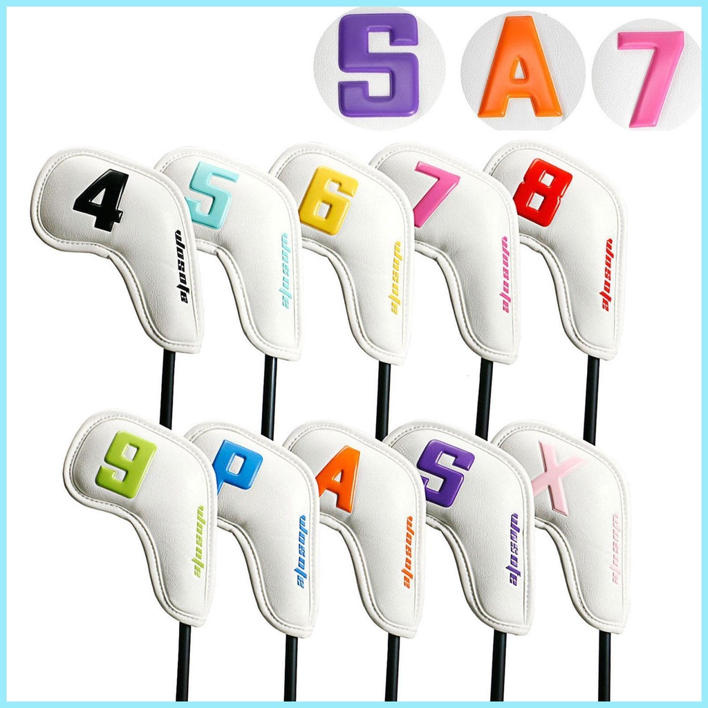 Bộ 10 Vỏ Bọc Gậy Đánh Golf Bằng Da PU Chống Thấm Nước