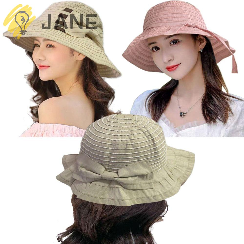 Jane Mũ Bucket Vành Fedora Thời Trang Đi Biển Mùa Hè Cho Nữ