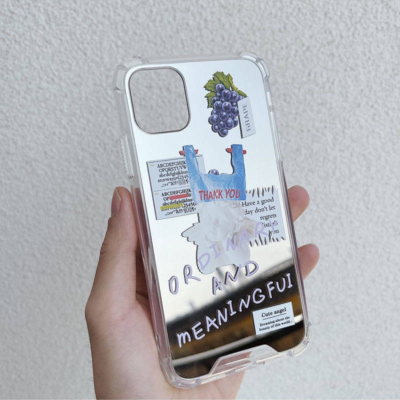 Iphone11 Phone Case 12pro Female Xr Mirror 13 All-Inclusive Xsmax Iphone X Mirror 14 Drop-Resistant 67 Sets 8plus R2Sw
