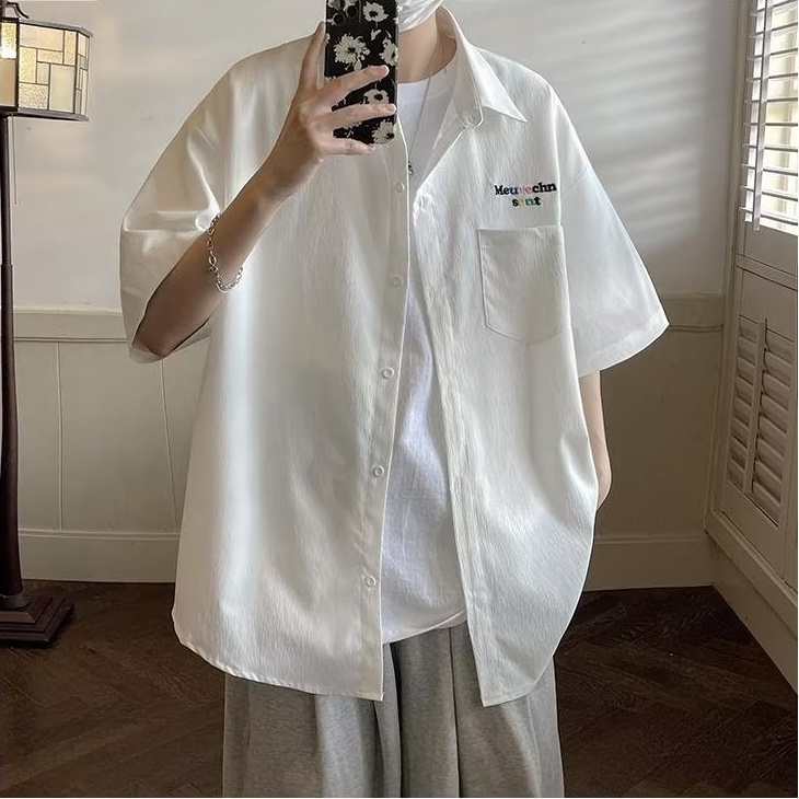 Áo Sơ Mi Tay Ngắn Phong Cách Hàn Quốc Thời Trang Cho Nam
