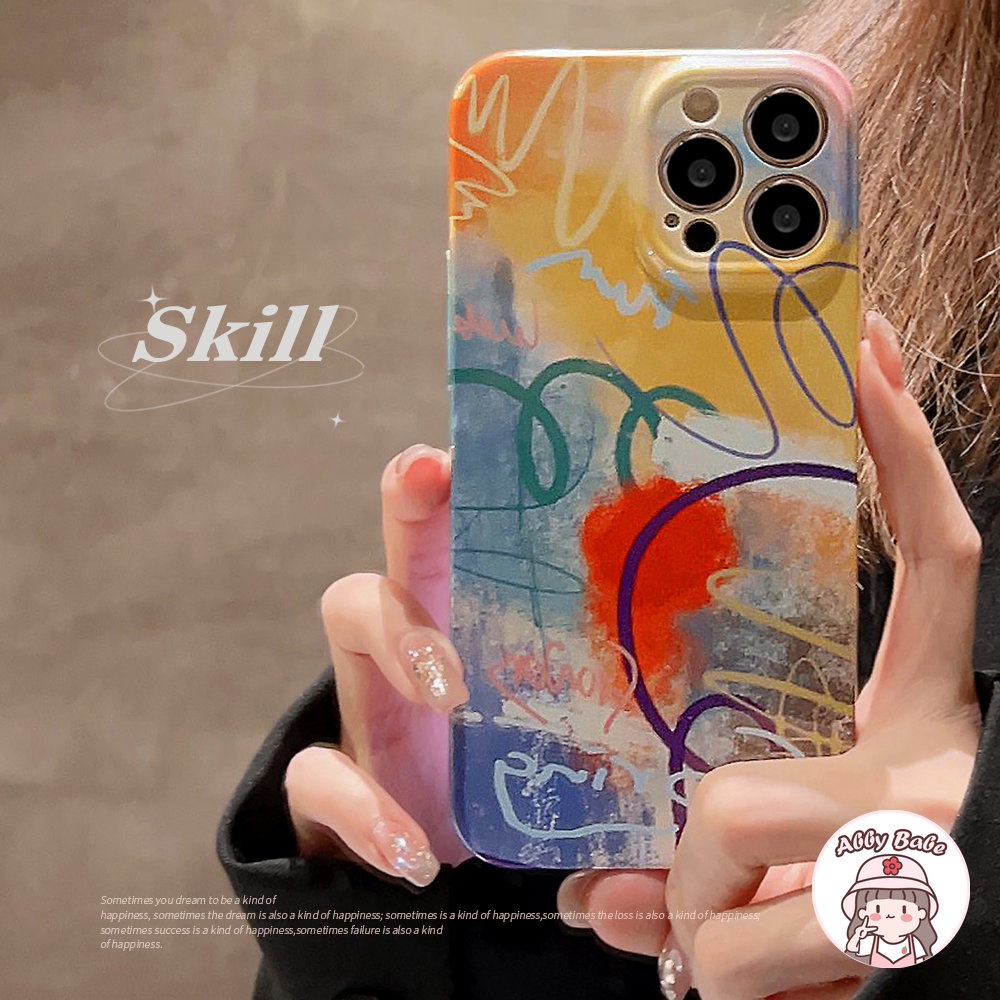 Ốp Điện Thoại Cứng Viền TPU Họa Tiết Tranh Sơn Dầu Phong Cách Graffiti Cho IPhone 14 Pro Max 11 12 11 Pro Max XS