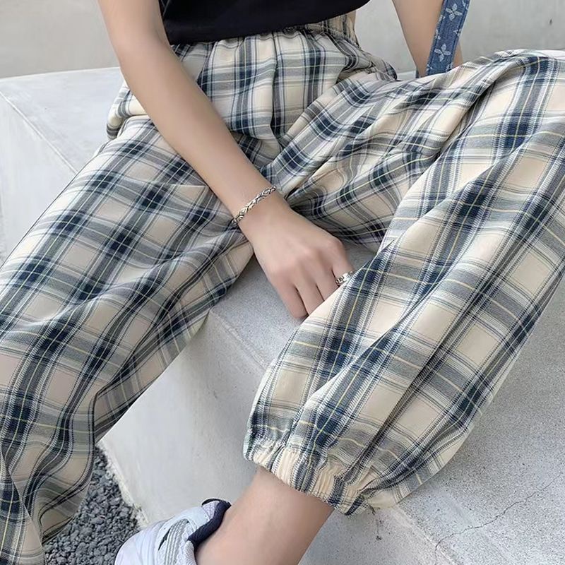 Quần Harem Lụa Lạnh Dáng Suông Rộng Dây Rút Thời Trang Mùa Hè Dành Cho Nữ