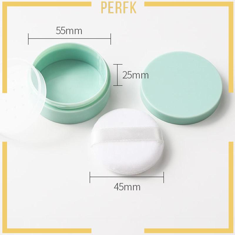 Hộp Rỗng Đựng Phấn Phủ Kèm Mút Trang Điểm Tiện Dụng