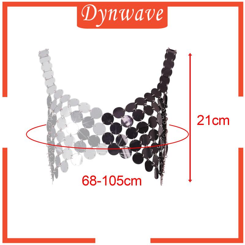 [Dynwave] Áo Crop Top Dây Đính Kim Sa Hóa Trang Bộ Lạc Múa Bụng Cho Nữ Dịp Halloween