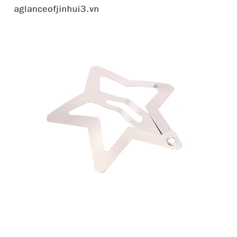 Set 4 Kẹp Tóc BB Hình Ngôi Sao Màu Sắc Bạc Đơn Giản Cho Bé Gái
