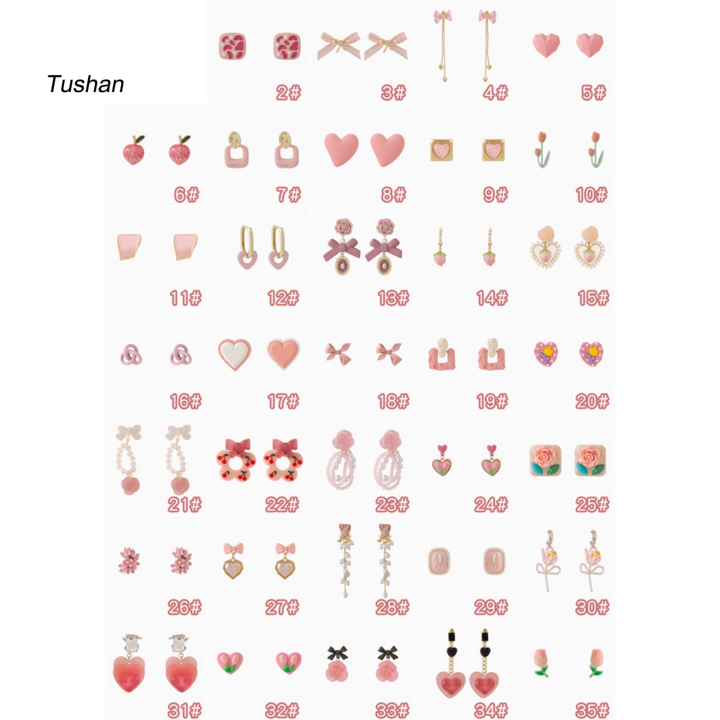 1 Đôi Bông Tai Xỏ Hạt Ngọc Trai Giả Thắt Nơ Màu Sắc Hồng Dành Cho Nữ