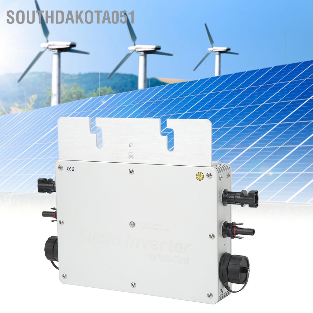 Southdakota051 Biến tần buộc lưới năng lượng mặt trời WVC700W PV với màn hình LCD chống nước Bạc EU 230V