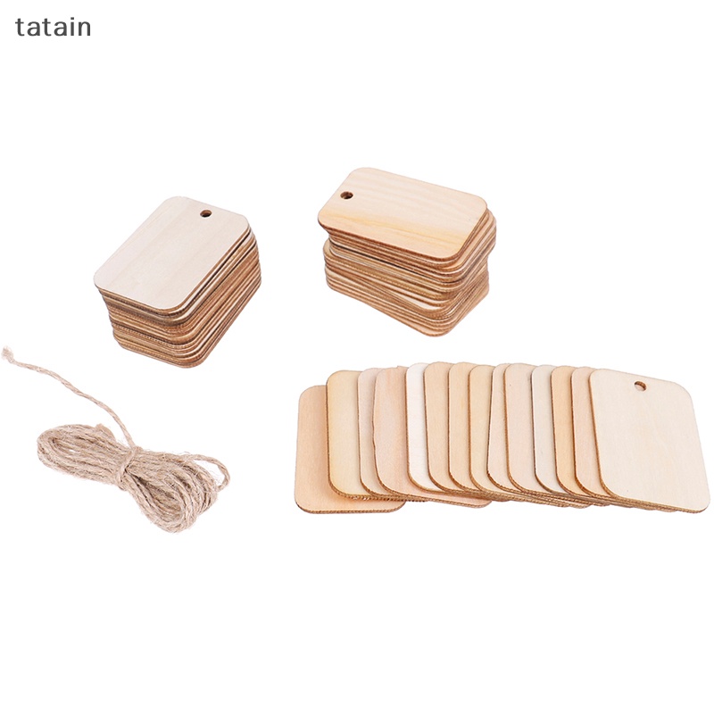 Set 50 Thẻ Gỗ Khắc Chữ Dùng Để Trang Trí DIY