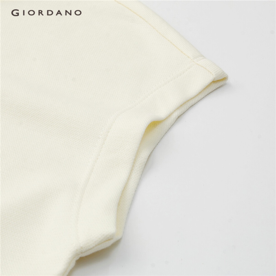 Áo sơ mi polo GIORDANO 18313201 tay áo thêu hoa dành cho nữ