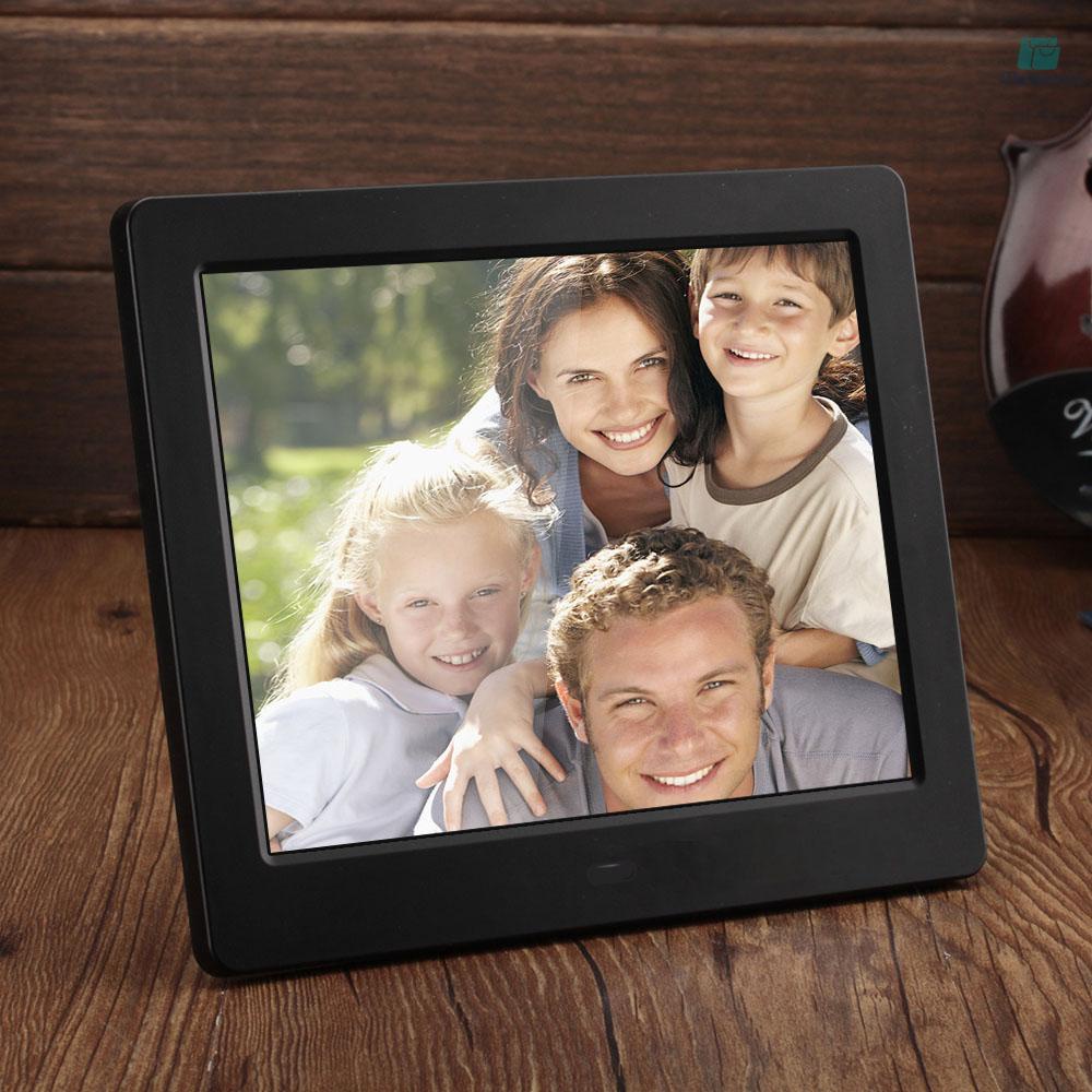 8 Inch HD Wide Screen High Resolution Digital Photo Picture Frame Alarm Clock MP3 MP4 Movie Player with Remote Control Christmas Gift