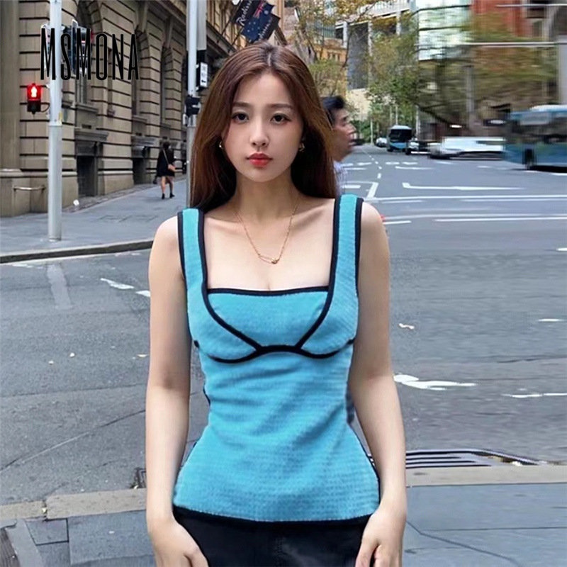 Áo Tank Top Hai Dây Màu Trơn Thời Trang 2023 Quyến Rũ Cho Nữ