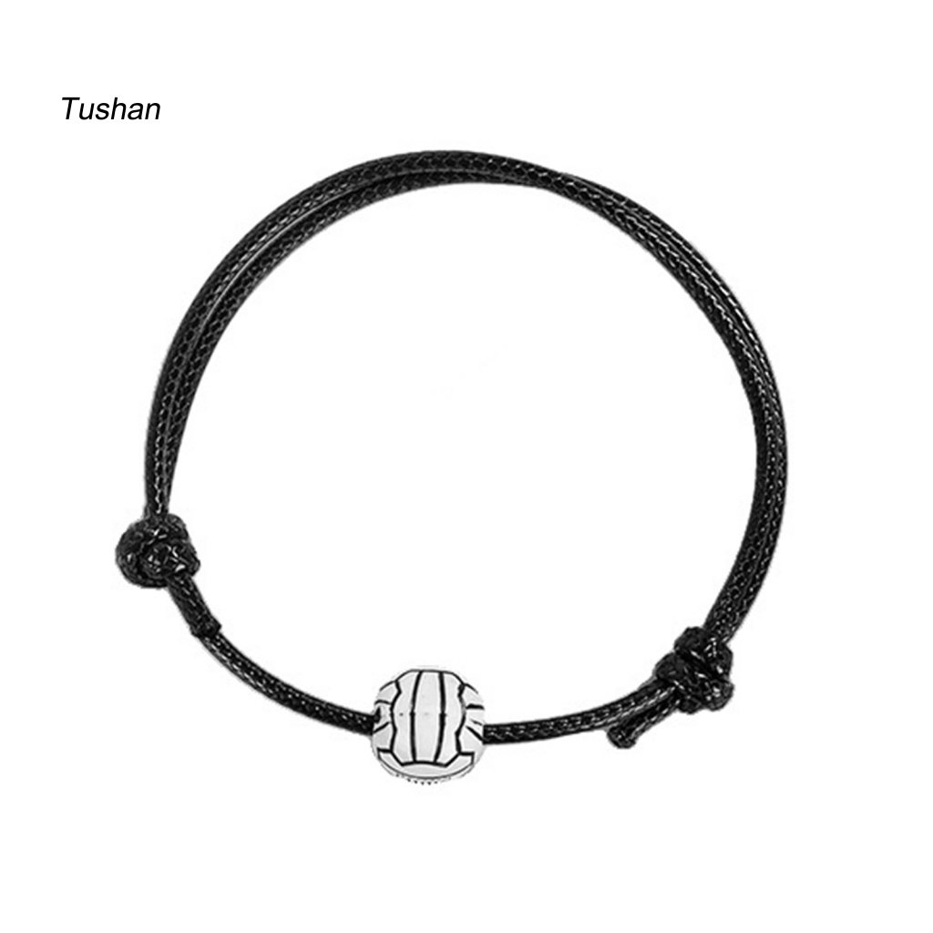 [Ts] Vòng Đeo Tay Dây Sáp Bện Có Thể Điều Chỉnh Hình Quả Bóng Đá Unisex Thích Hợp Làm Quà Tặ