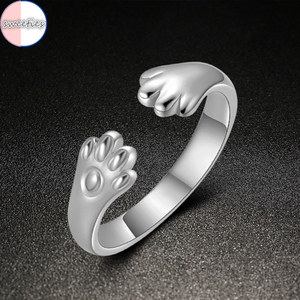 Nhẫn Hở Hình Bàn Chân Mèo Dễ Thương Sáng Tạo