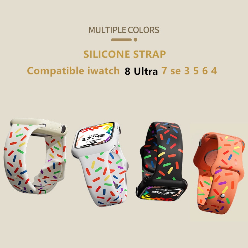 Dây Đeo Đồng Hồ Bằng Cao Su Silicone Mềm Chống Nước Kích Thước 40mm 42mm 44mm 45mm 8 7 6 5 4 3