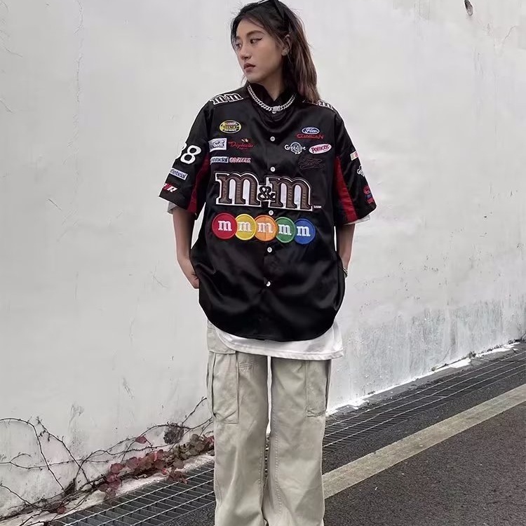 Áo Thun polo Tay Ngắn Thêu Họa Tiết Phong Cách Hip Hop Thời Trang Mùa Hè Cho Nữ