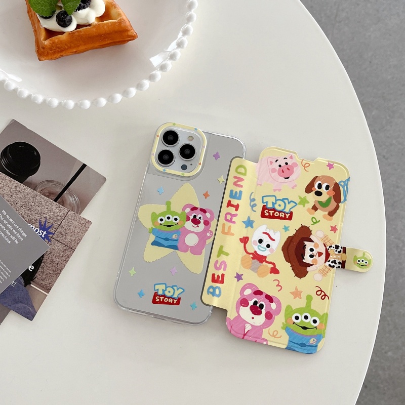 Ốp Điện Thoại Nắp Lật Mặt Gương Hoạt Hình Cho iPhone 14 13 12 11 Pro Max 14 Plus