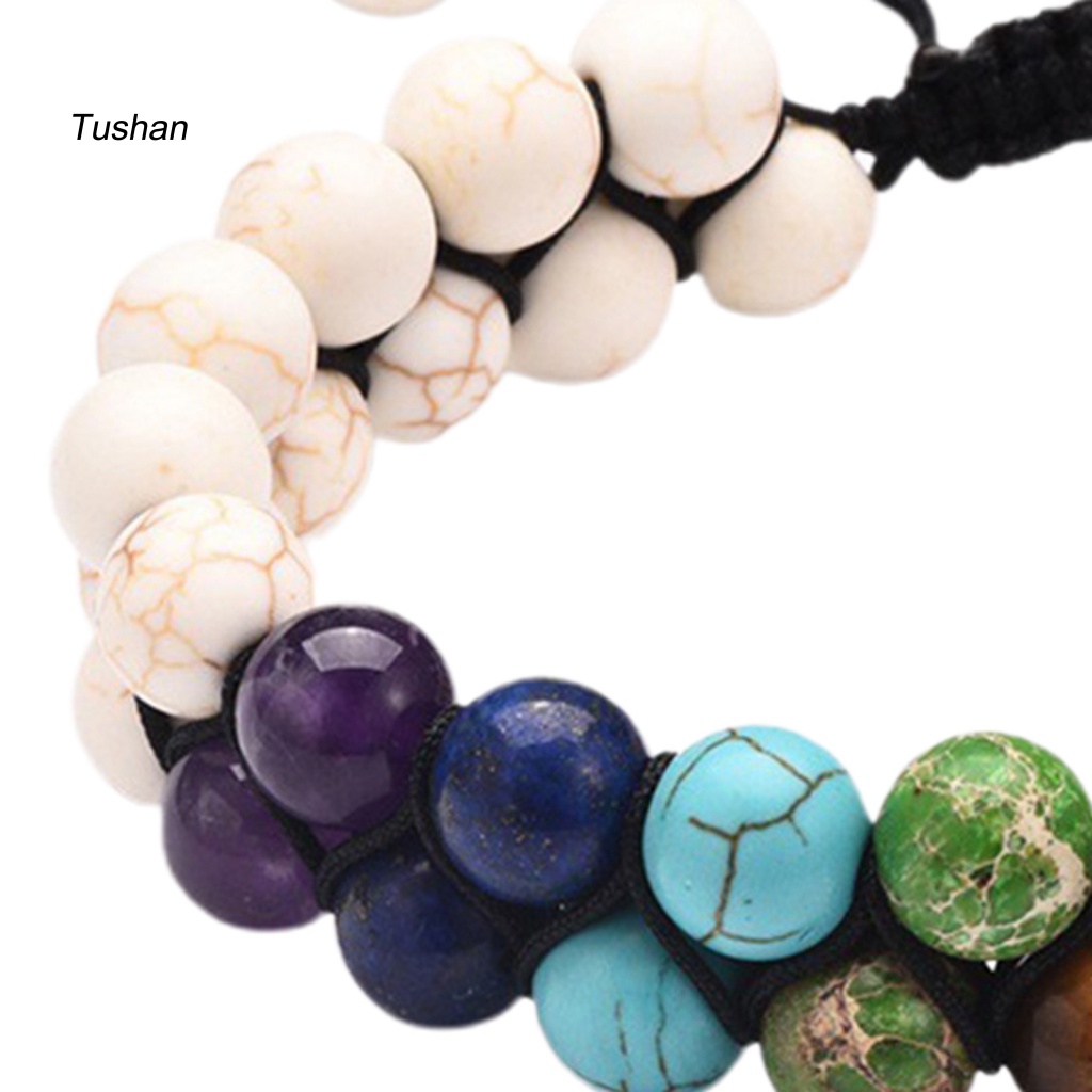 [Ts] Vòng Tay Chuỗi Hạt Đá Mặt Nhám Hình Hành Tinh Hai Lớp Màu Sữa Vũ Trụ Làm Quà Tặ