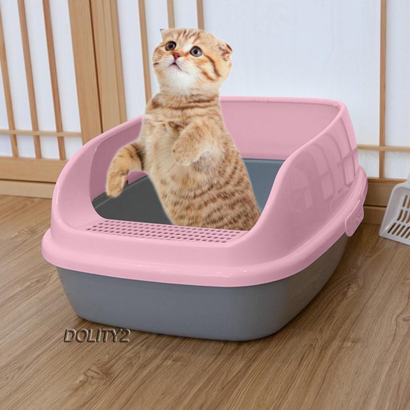 [Dolity2] Hộp Cát Lớn Chống Văng Nước Cho Mèo