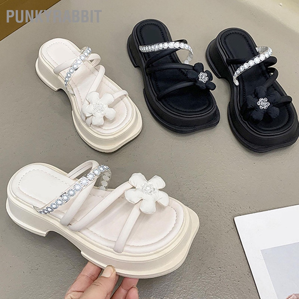 PunkyRabbit Giày Sandal Nữ Mùa Hè Thiết Kế Quai Chống Trơn Trượt PU Thời Trang Đế Dày Đi Biển