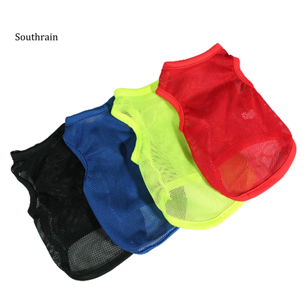 Áo Thun Trơn Bằng Vải Lưới Thoáng Khí Khô Nhanh Cho Cún Cưng