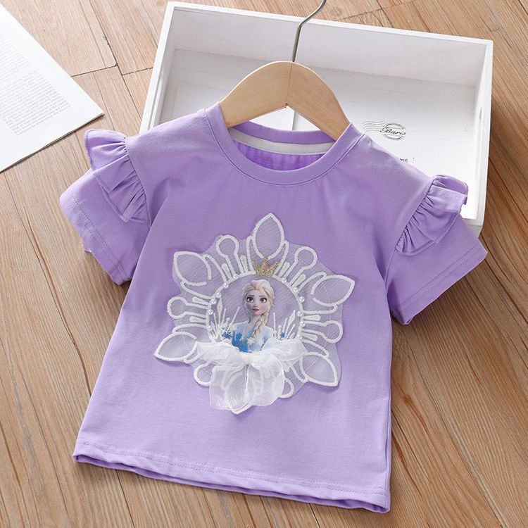 Áo Thun Cotton Mùa Hè Tay Ngắn Phong Cách Mới 2023 Cho Bé Gái