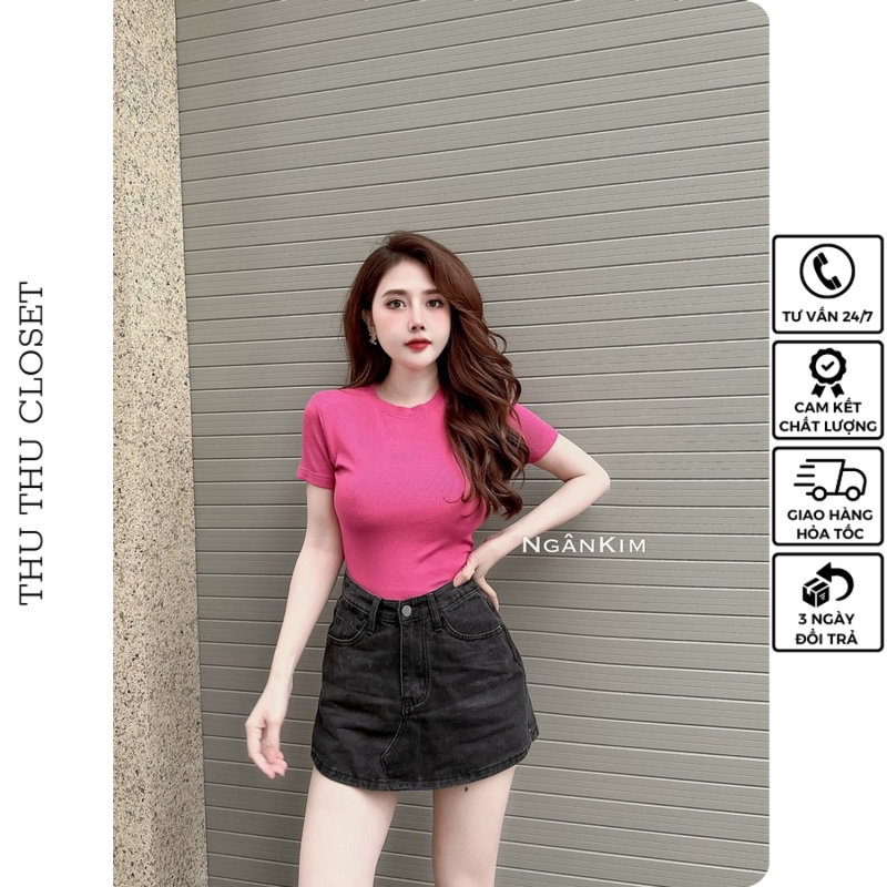 Áo phông tăm cổ tròn trơn dáng thường 8 màu siêu đẹp