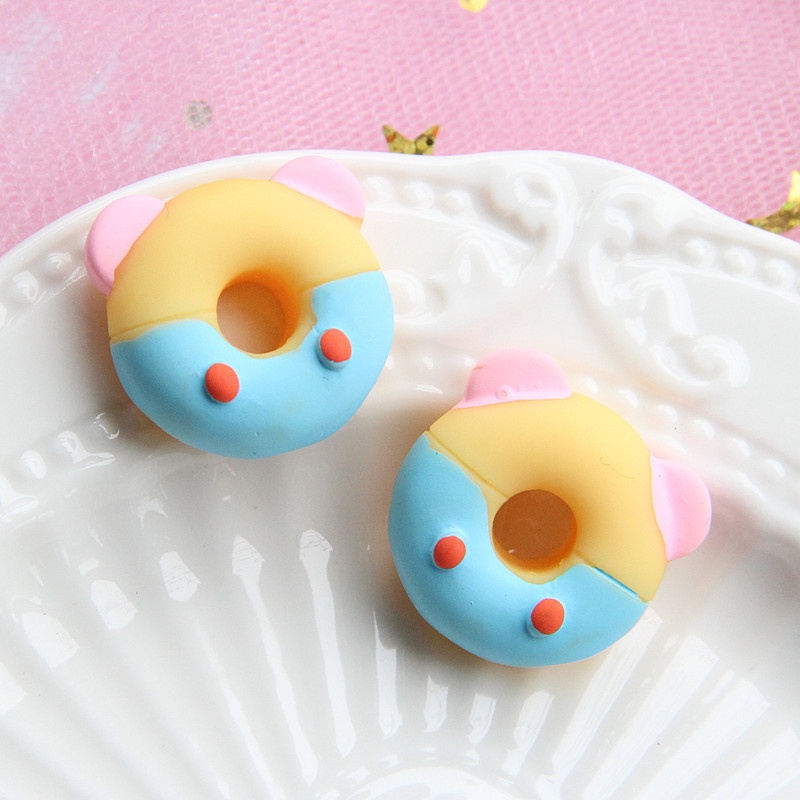 Set 10 Phụ Kiện Trang Trí Ốp Điện Thoại Hình Mickey / Minnie / Donut Diy