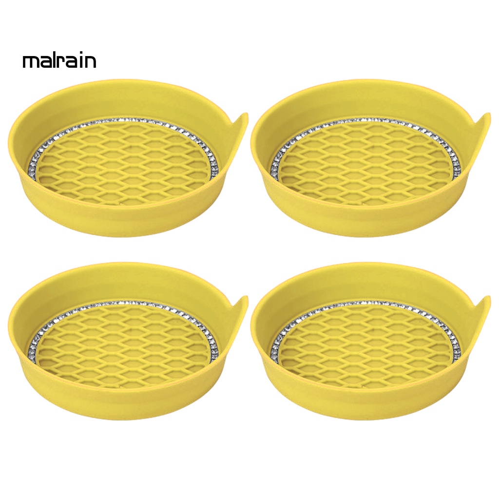 Bộ 4 Đế Lót Ly Đính Đá Nhiều Màu Sắc Trang Trí Cho Xe Hơi